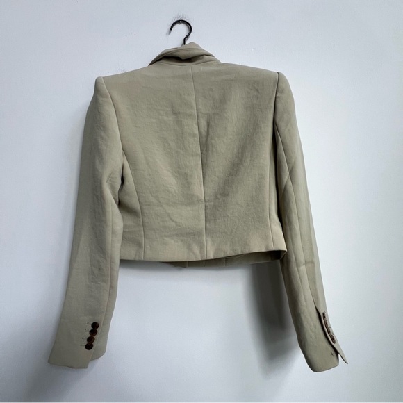 NEW EXPRESS $138 ELM PEAK LAPEL ONE BUTTON CROPPED BLAZER SMALL Business - Picture 12 of 14